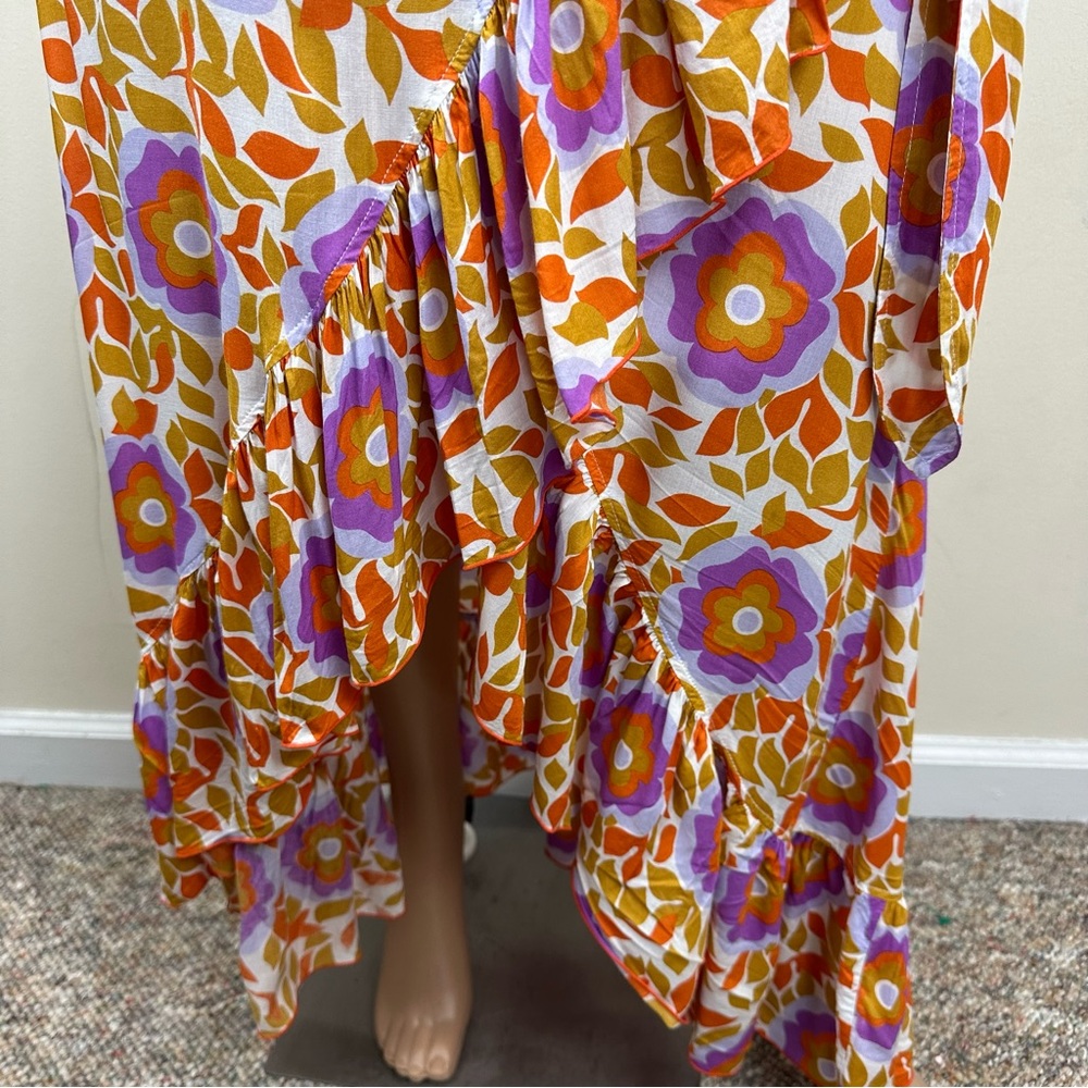 FEATHER & FIND FLORAL PRINTED RUFFLE WRAP MAXI DRESS - Picture 6 of 15